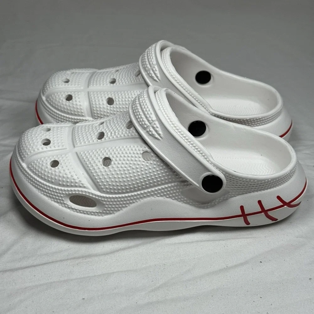 Kids White Clogs Size US 13 Slip On Sandals With Charms‎ Lightweight